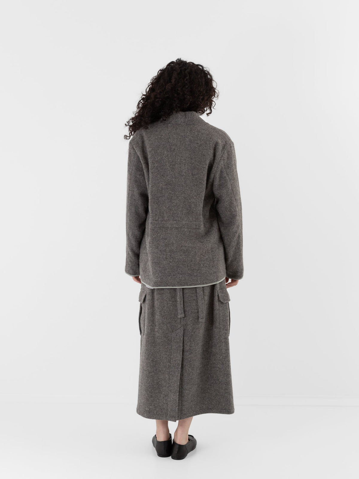 POLYPLOID Snap Button Blouson B in Gray - POLYPLOID at Worthwhile - shop TOP