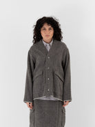 POLYPLOID Snap Button Blouson B in Gray - POLYPLOID at Worthwhile - shop TOP