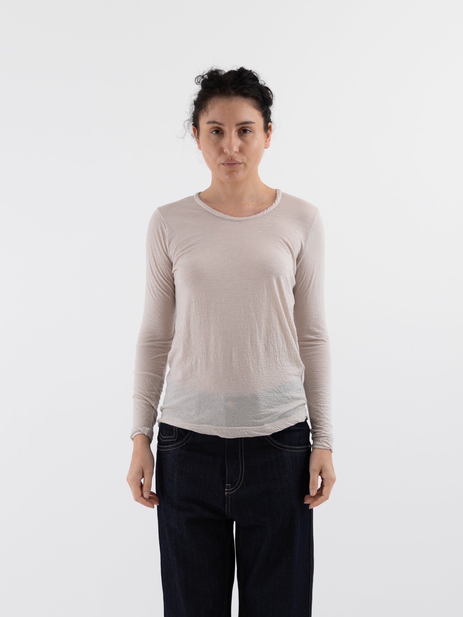 Prïvate 02 04 Cashmere Tee in Latte - PRIVATE 02 04 at Worthwhile - shop TOP