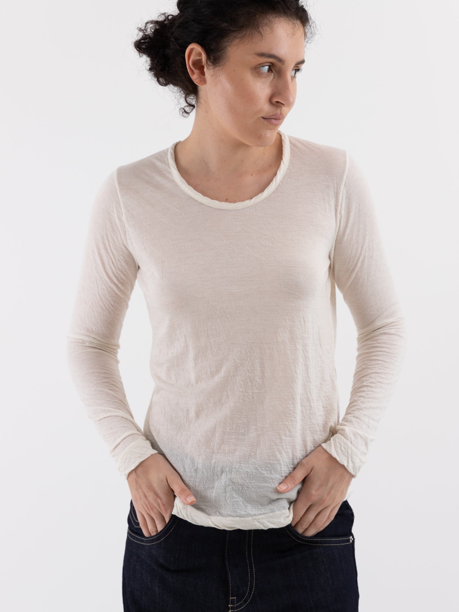 Prïvate 02 04 Cashmere Tee in White - PRIVATE 02 04 at Worthwhile - shop TOP