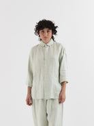 Quitan Round Collar Shirt in Mint Sage - QUITAN at Worthwhile - shop TOP