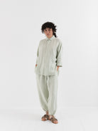 Quitan Round Collar Shirt in Mint Sage - QUITAN at Worthwhile - shop TOP