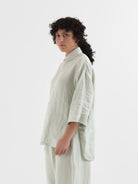 Quitan Round Collar Shirt in Mint Sage - QUITAN at Worthwhile - shop TOP