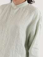 Quitan Round Collar Shirt in Mint Sage - QUITAN at Worthwhile - shop TOP