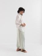 Quitan Round Collar Shirt in Off White - QUITAN at Worthwhile - shop TOP