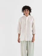 Quitan Round Collar Shirt in Off White - QUITAN at Worthwhile - shop TOP