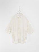 Quitan Round Collar Shirt in Off White - QUITAN at Worthwhile - shop TOP