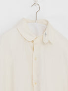 Quitan Round Collar Shirt in Off White - QUITAN at Worthwhile - shop TOP