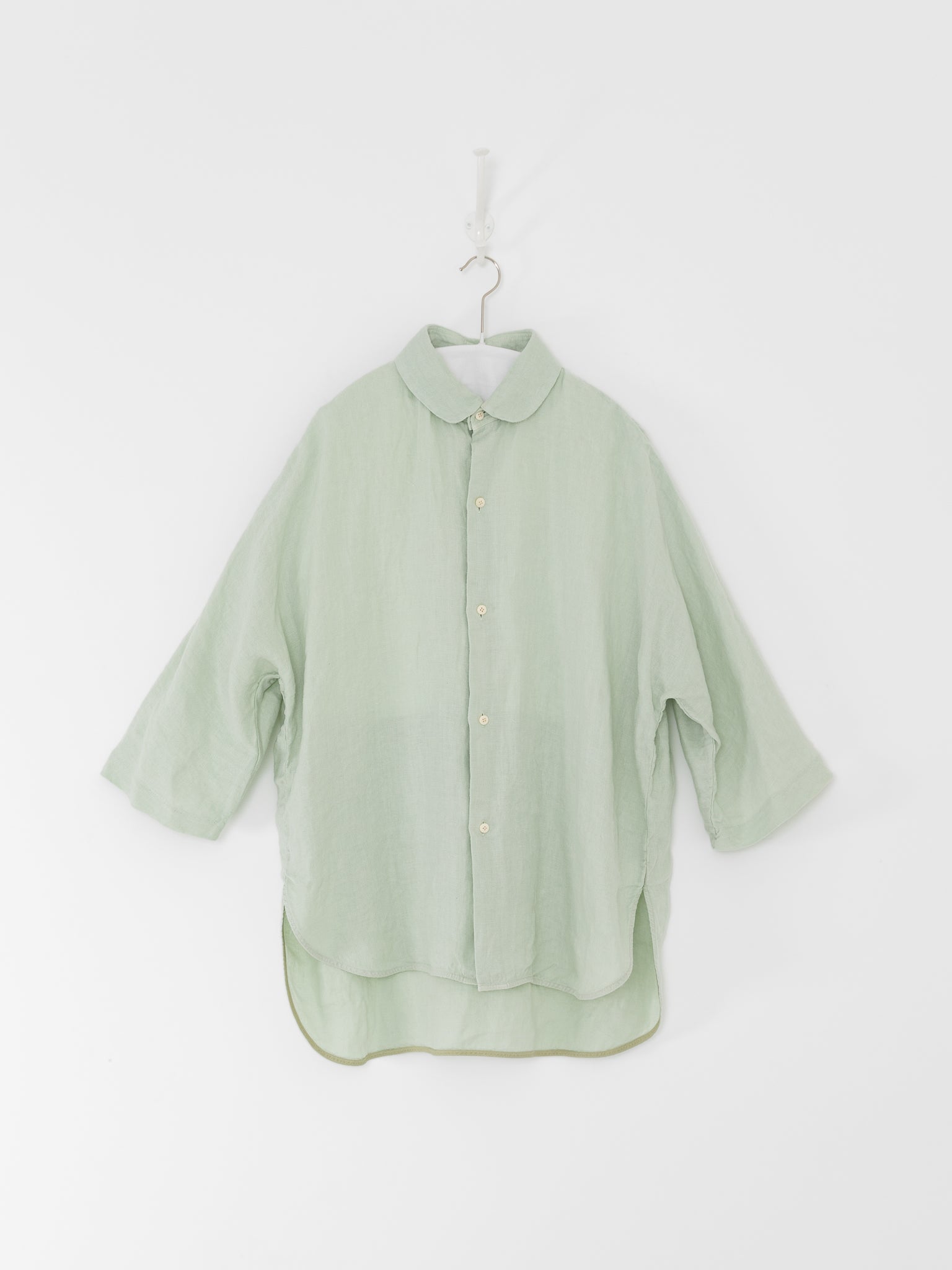 Quitan Round Collar Shirt in Mint Sage - QUITAN at Worthwhile - shop TOP