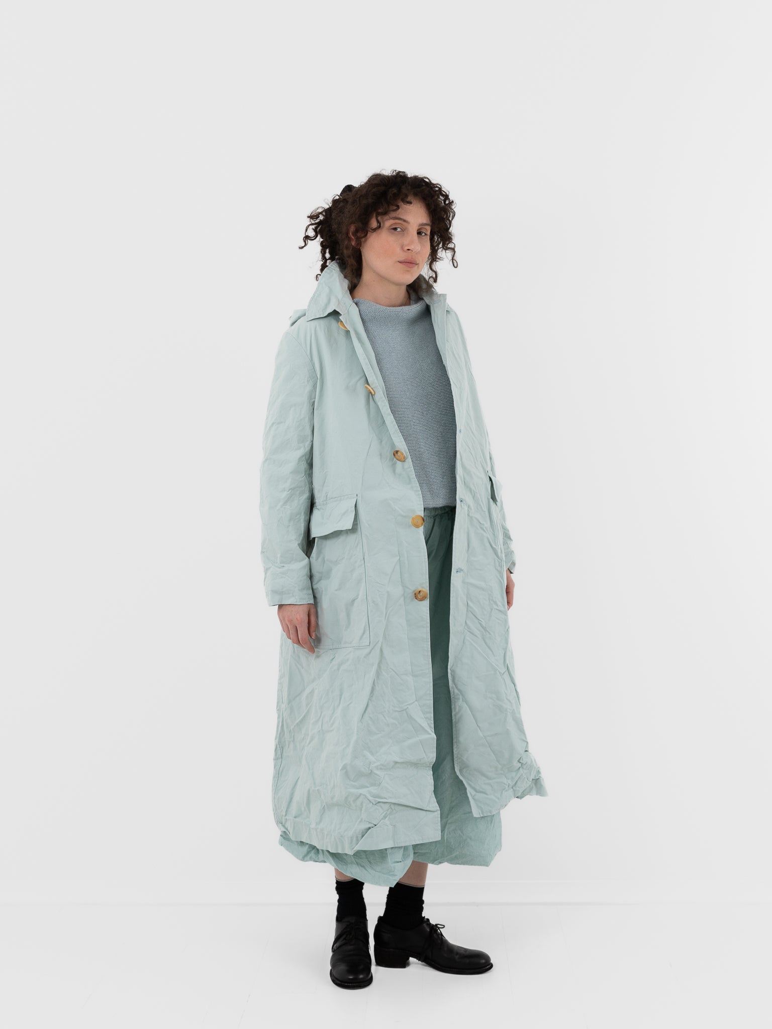 Ricorrrobe Rain Coat in Aqua Quartz - RICORRROBE at Worthwhile - shop COAT