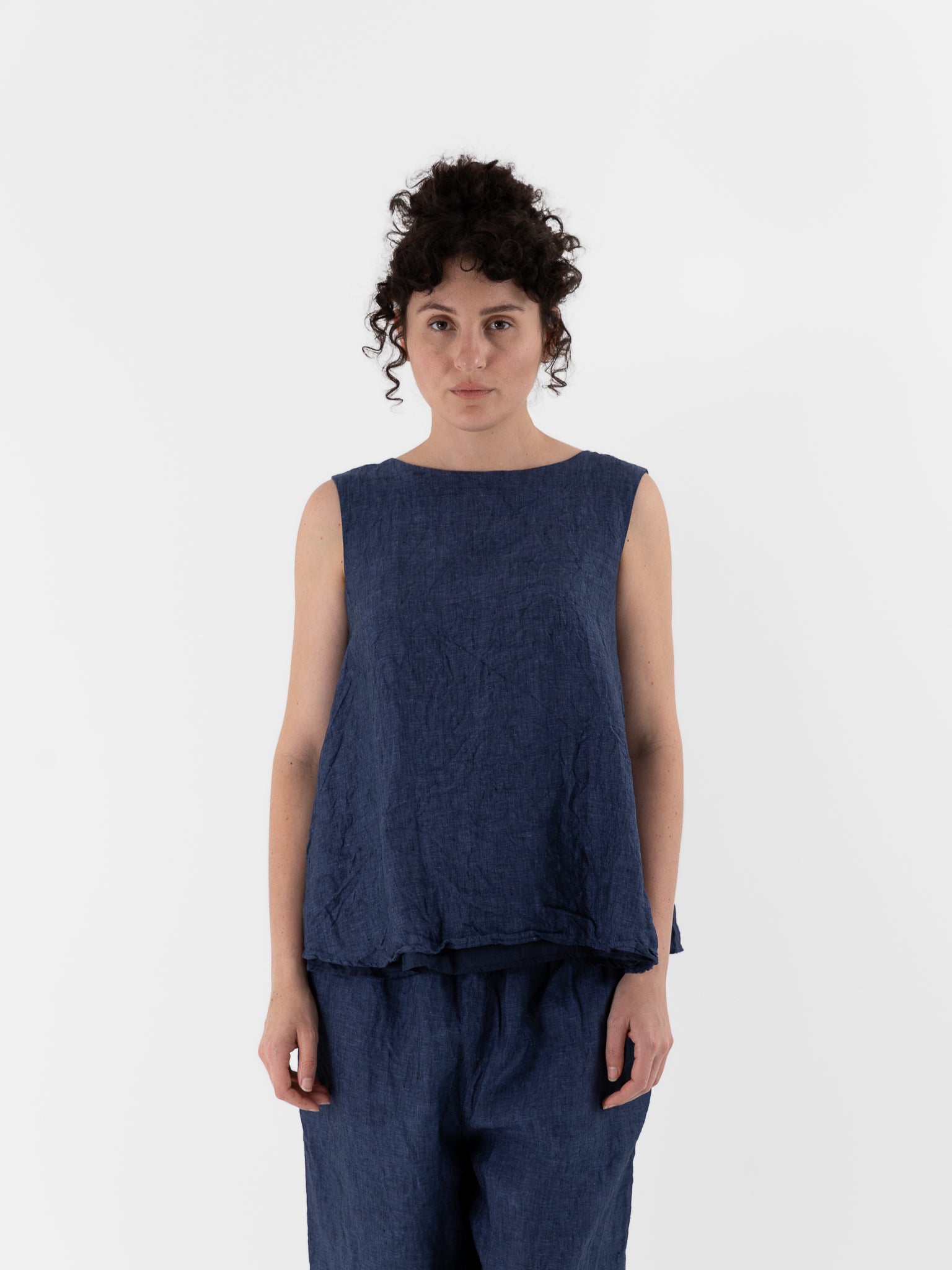 Risa Nakamura Reversible Top Sweet Pea in Blue & Dark Blue - RISA NAKAMURA at Worthwhile - shop TOP