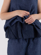 Risa Nakamura Reversible Top Sweet Pea in Blue & Dark Blue - RISA NAKAMURA at Worthwhile - shop TOP