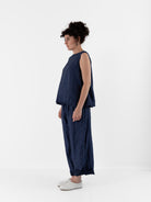 Risa Nakamura Reversible Top Sweet Pea in Blue & Dark Blue - RISA NAKAMURA at Worthwhile - shop TOP