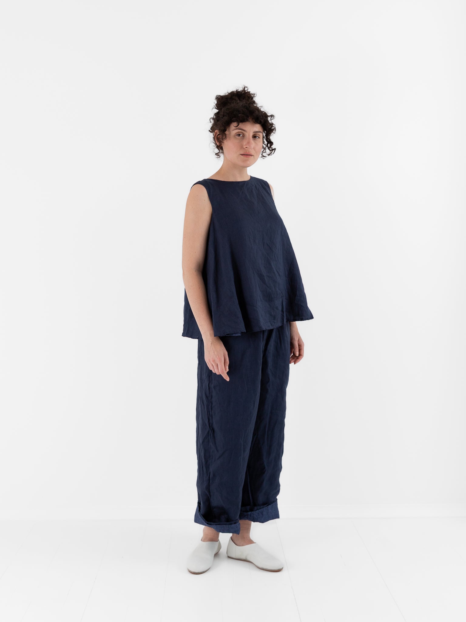 Risa Nakamura Reversible Top Sweet Pea in Blue & Dark Blue - RISA NAKAMURA at Worthwhile - shop TOP