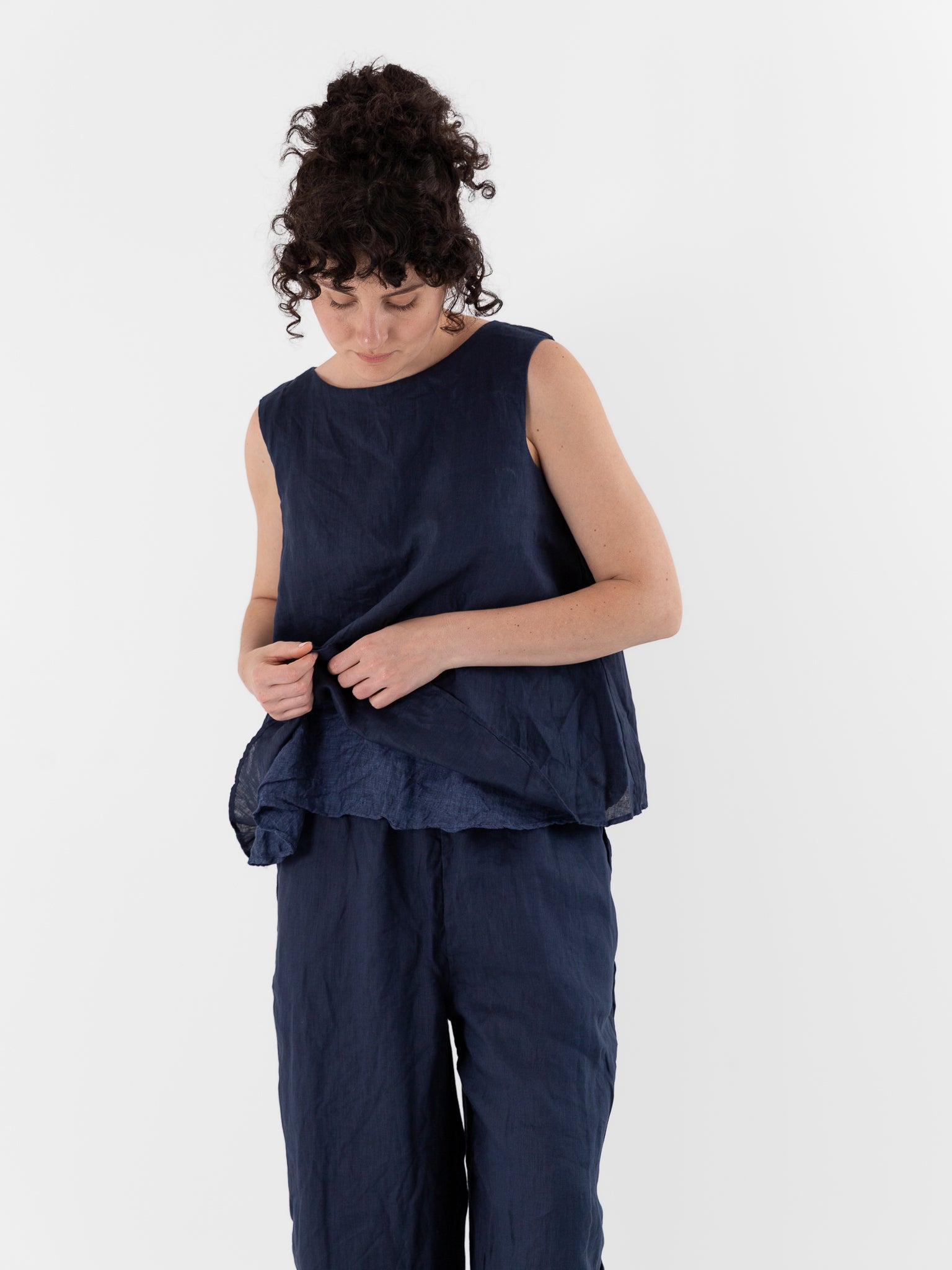 Risa Nakamura Reversible Top Sweet Pea in Blue & Dark Blue - RISA NAKAMURA at Worthwhile - shop TOP