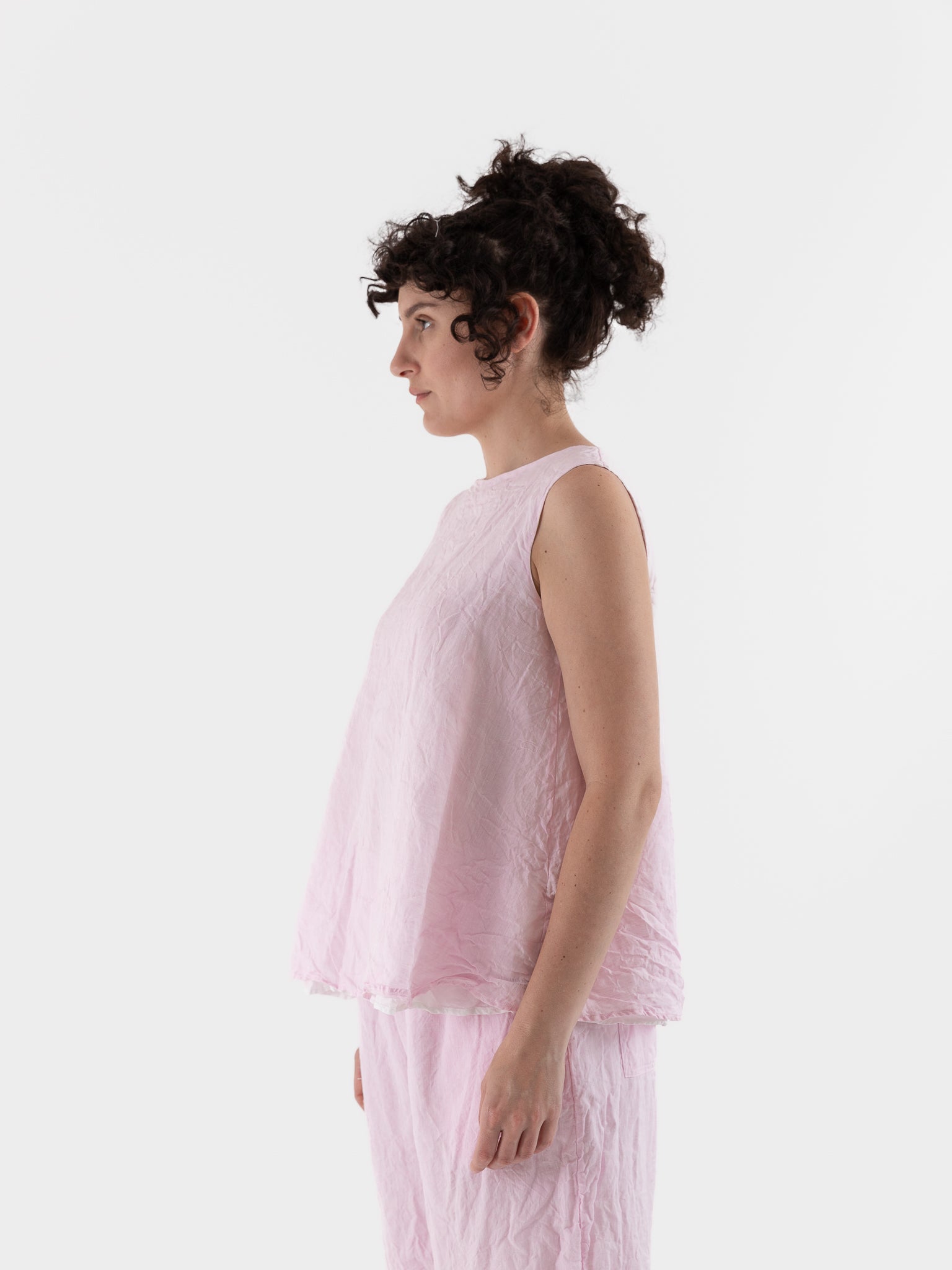 Risa Nakamura Reversible Top Sweet Pea in White & Pink - RISA NAKAMURA at Worthwhile - shop TOP