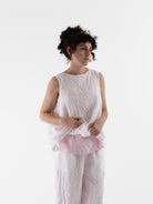 Risa Nakamura Reversible Top Sweet Pea in White & Pink - RISA NAKAMURA at Worthwhile - shop TOP