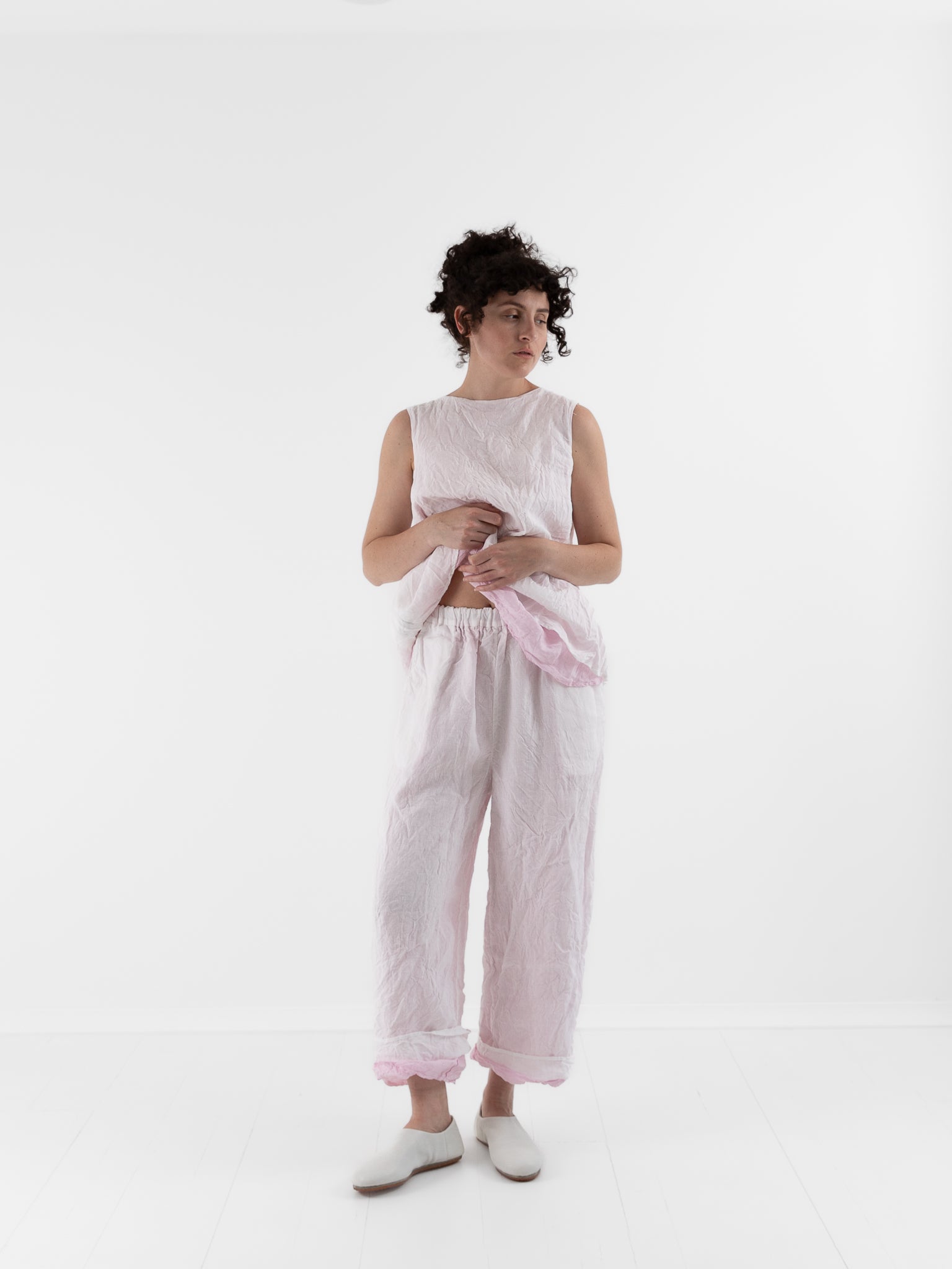Risa Nakamura Reversible Top Sweet Pea in White & Pink - RISA NAKAMURA at Worthwhile - shop TOP