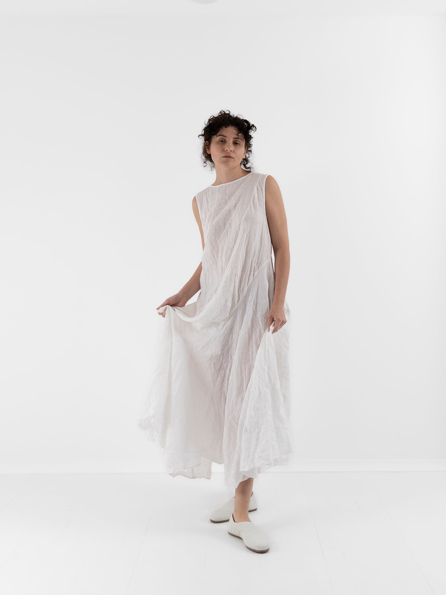 Risa Nakamura Dress Mokuren in White - RISA NAKAMURA at Worthwhile - shop DRESS