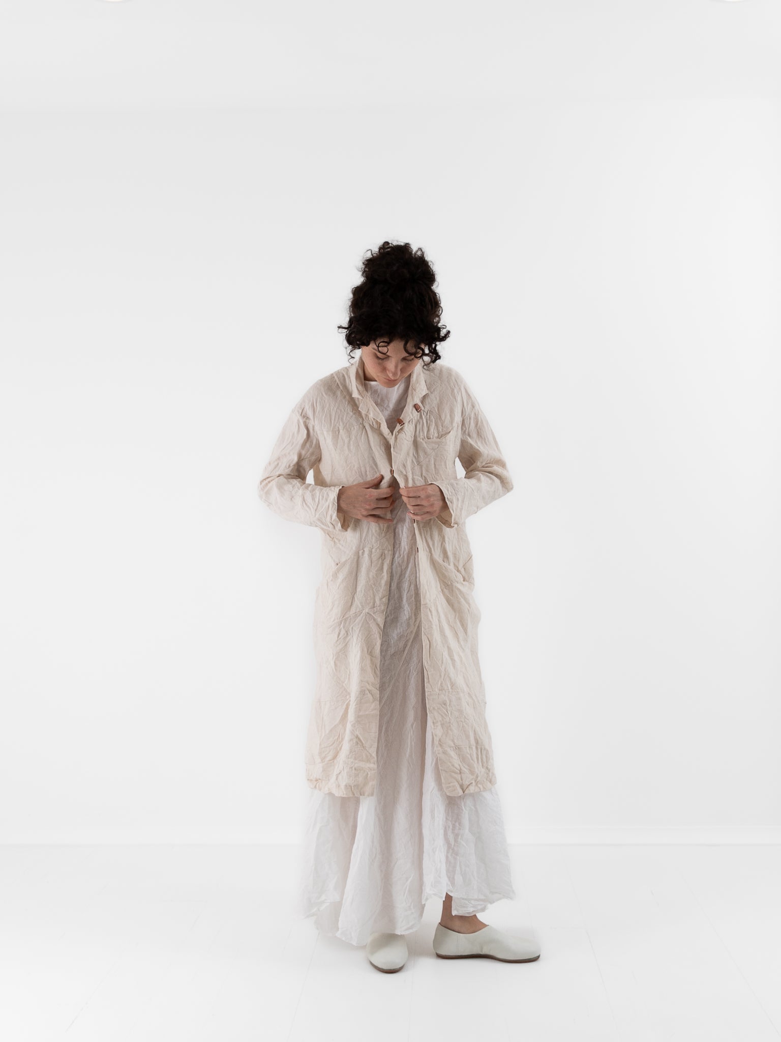 Risa Nakamura Coat Mokuren in Off White - RISA NAKAMURA at Worthwhile - shop COAT