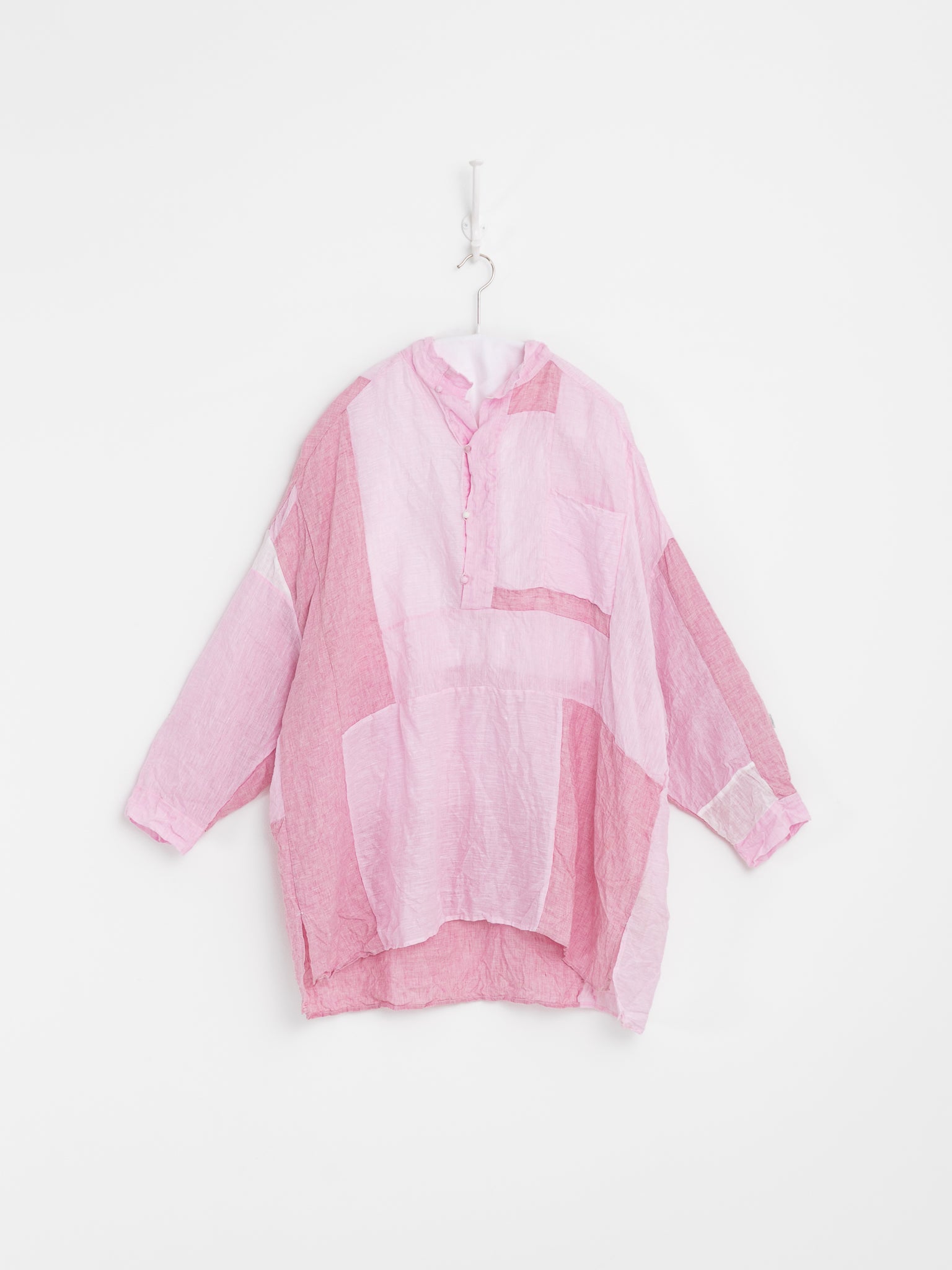 Risa Nakamura Patchwork Shirt Rindou in Pink at Worthwhile