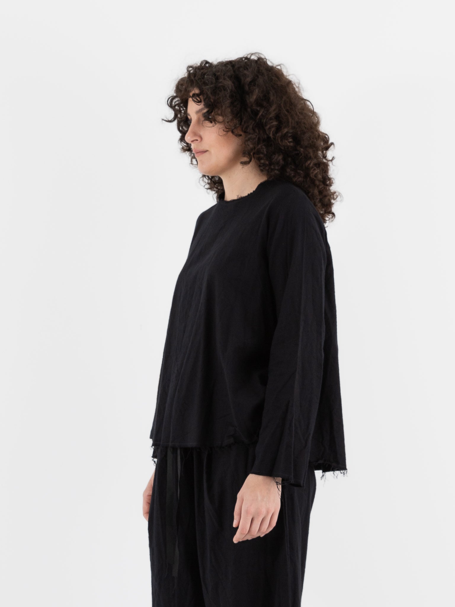 SCHA Long Sleeve Top in Black - Worthwhile