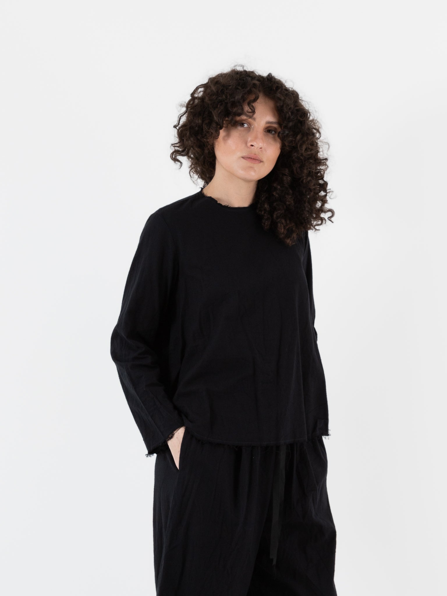 SCHA Long Sleeve Top in Black - Worthwhile