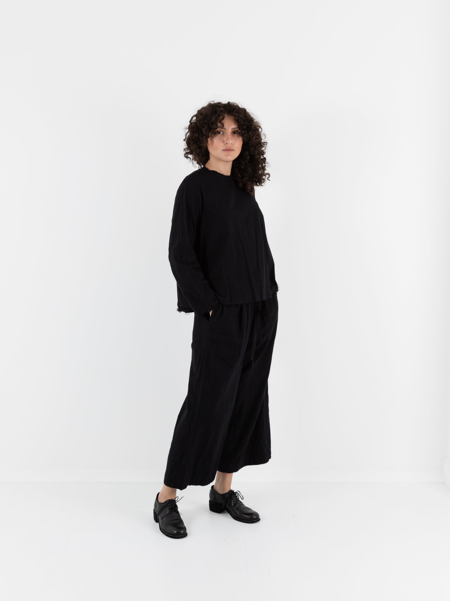 SCHA Long Sleeve Top in Black - Worthwhile