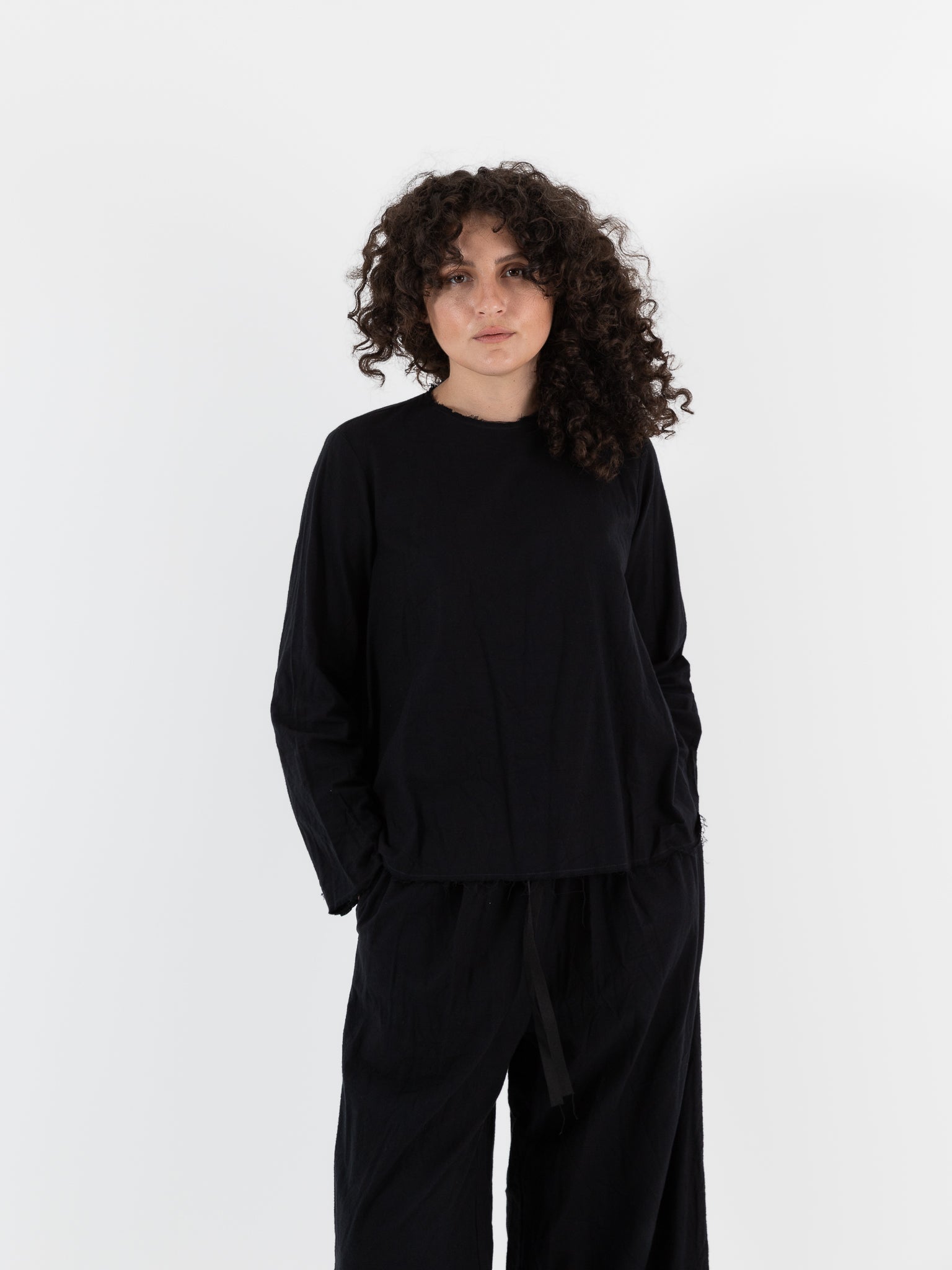 SCHA Long Sleeve Top in Black - Worthwhile