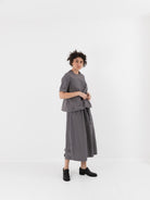 SCHA Skirt with Flowers in Charcoal Grey - SCHA at Worthwhile - shop SKIRT