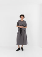 SCHA Skirt with Flowers in Charcoal Grey - SCHA at Worthwhile - shop SKIRT