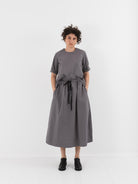 SCHA Skirt with Flowers in Charcoal Grey - SCHA at Worthwhile - shop SKIRT