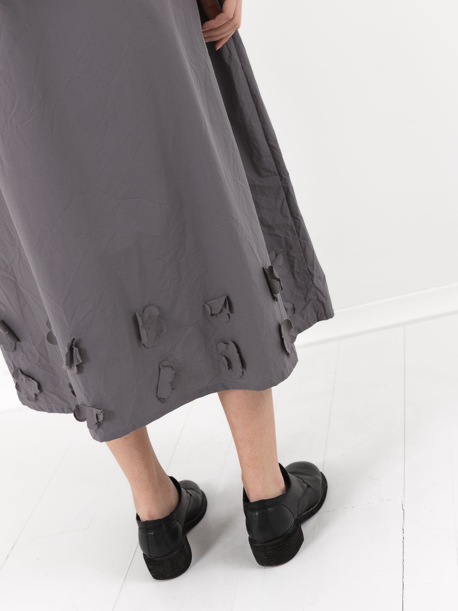 SCHA Skirt with Flowers in Charcoal Grey - SCHA at Worthwhile - shop SKIRT