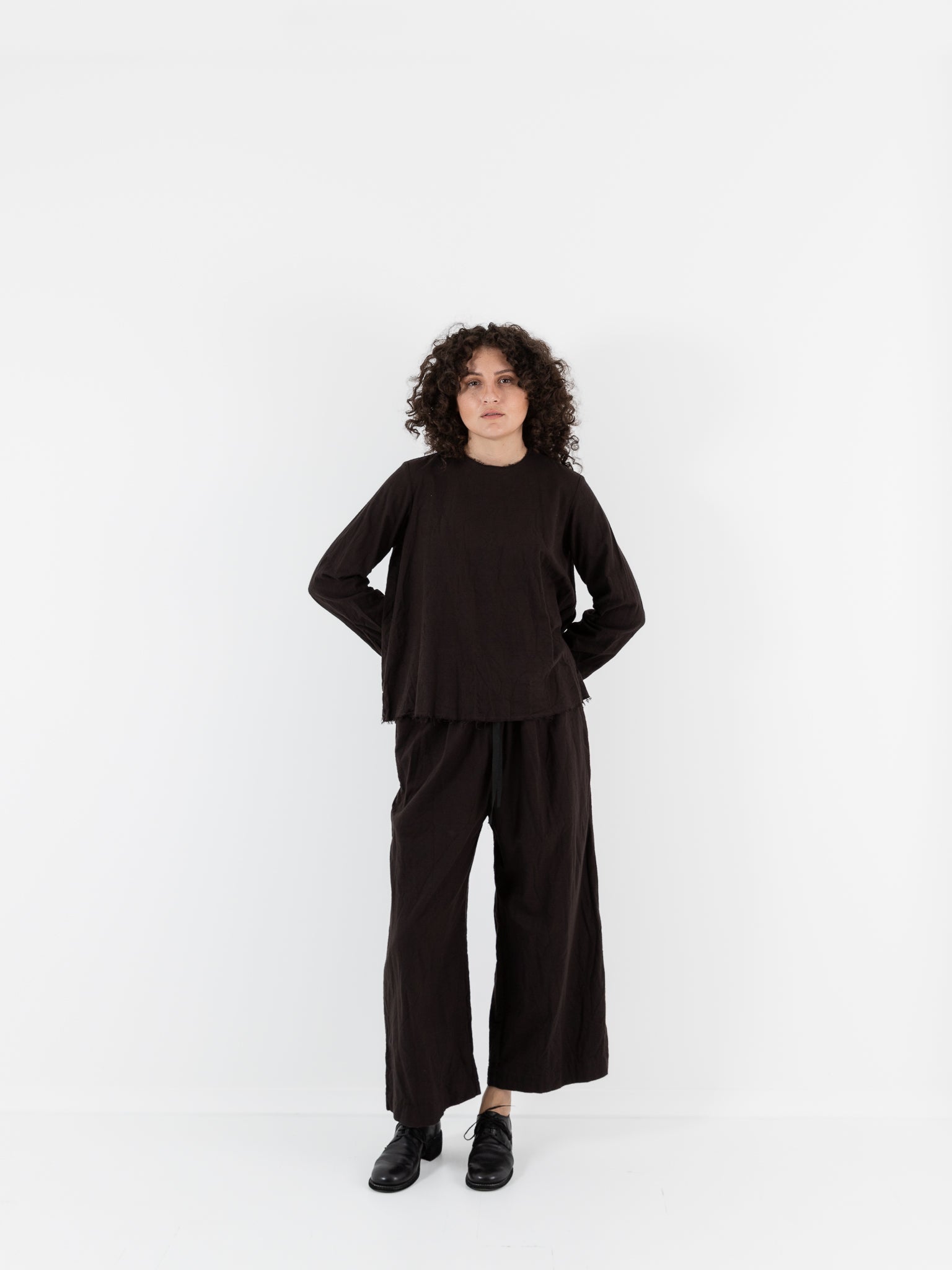 SCHA Wide Leg Pants in Bitter Chocolate - Worthwhile