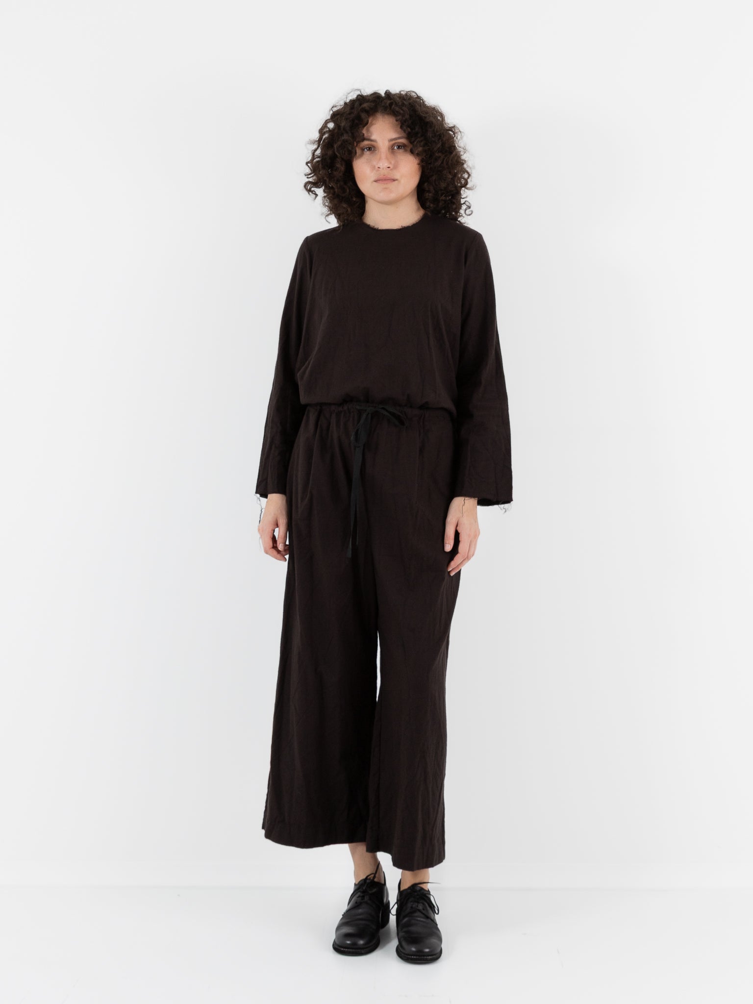 SCHA Wide Leg Pants in Bitter Chocolate - Worthwhile