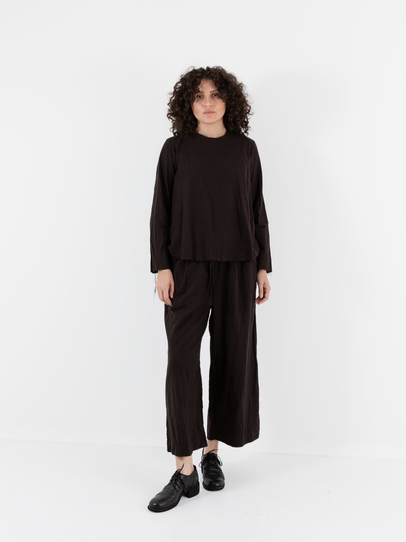 SCHA Wide Leg Pants in Bitter Chocolate - Worthwhile