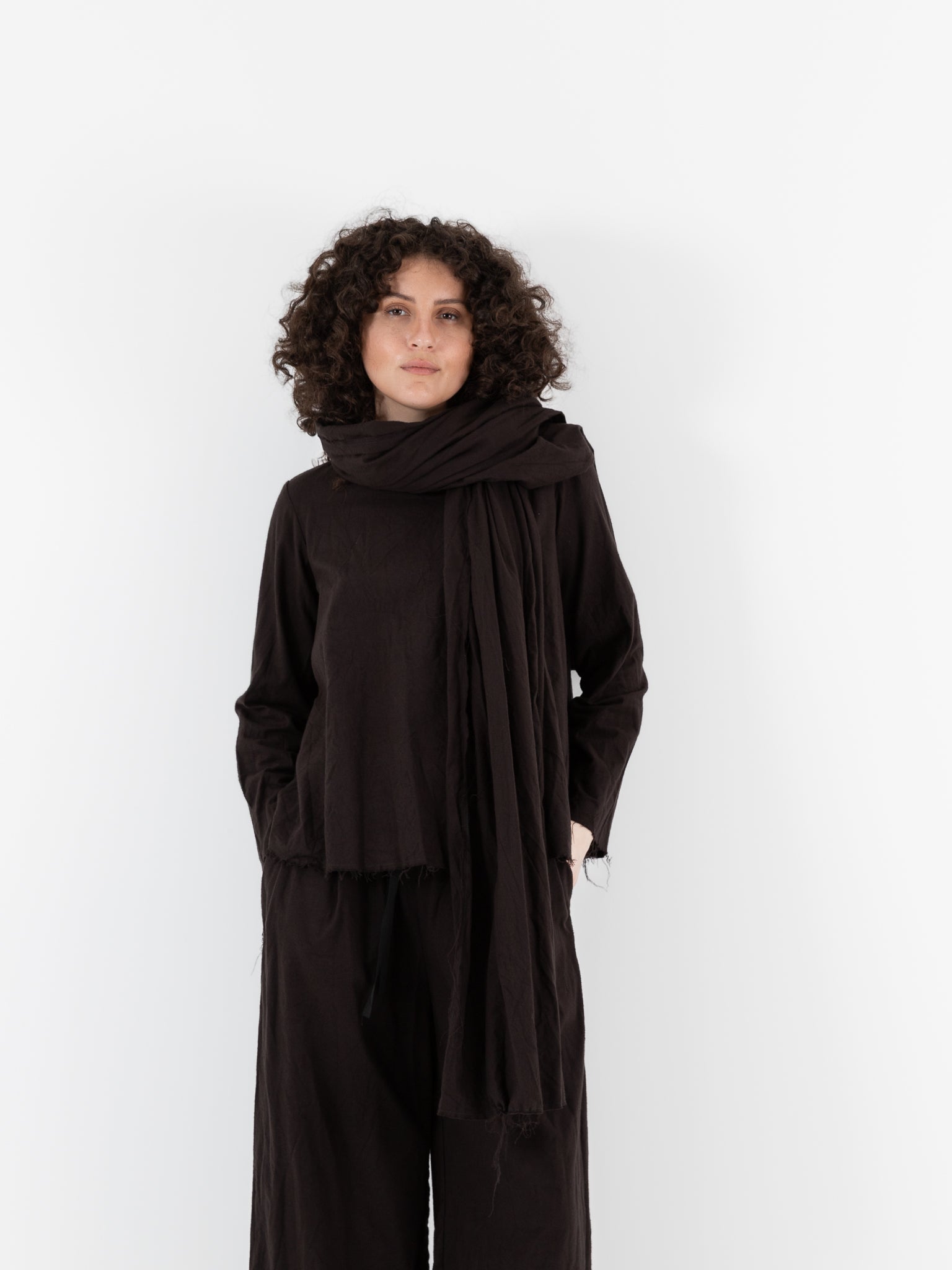 SCHA Casablanca Big Scarf in Bitter Chocolate - Worthwhile