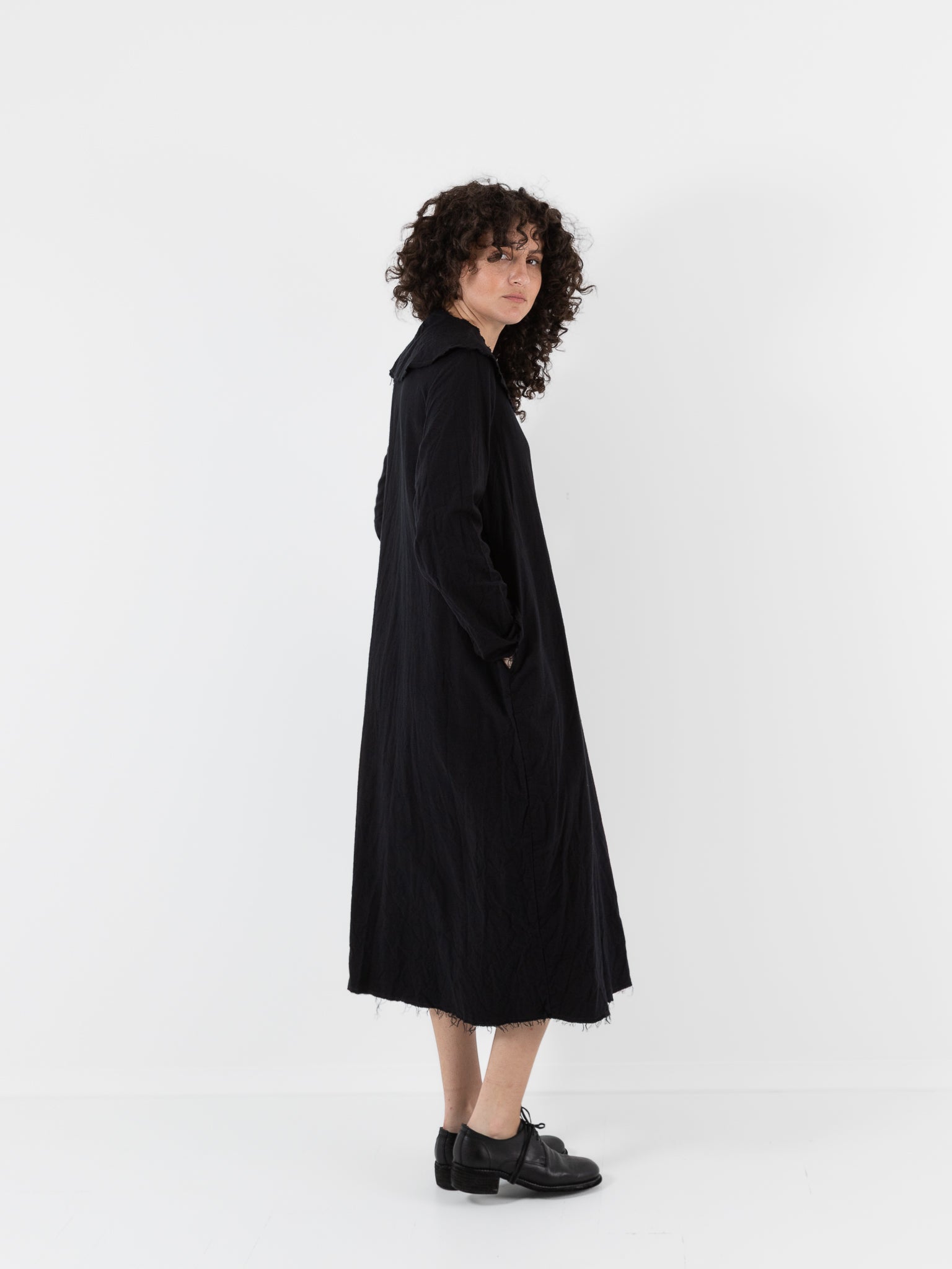 SCHA Dress with Collar in Black - Worthwhile