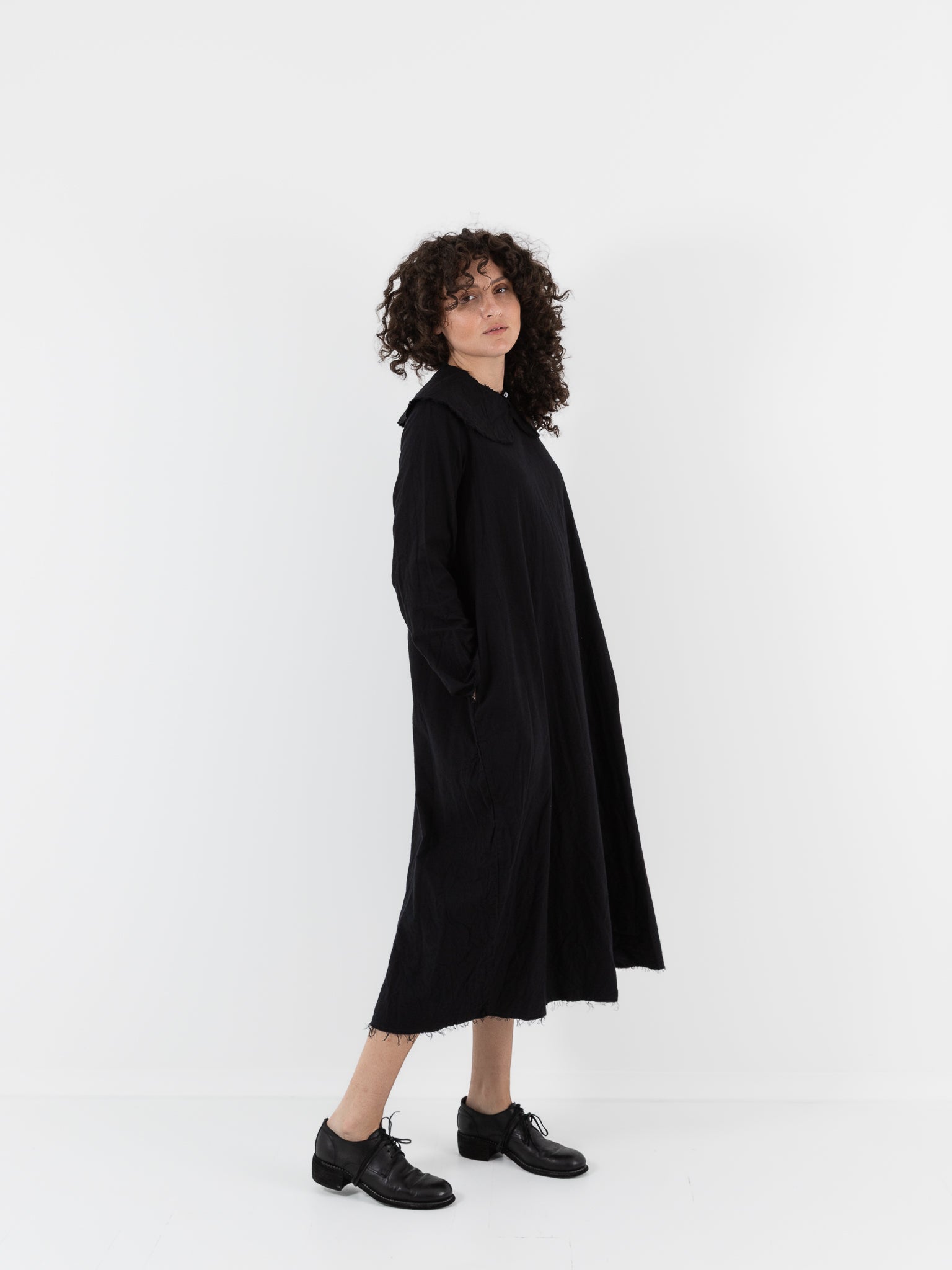 SCHA Dress with Collar in Black - Worthwhile