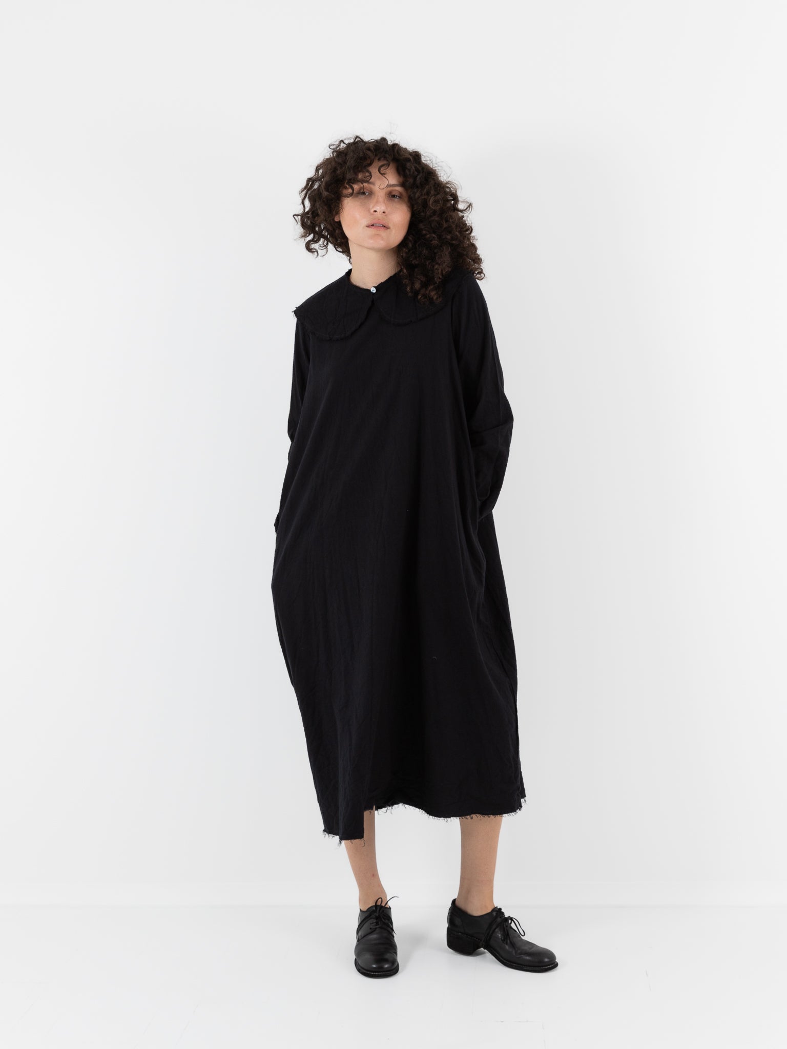 SCHA Dress with Collar in Black - Worthwhile