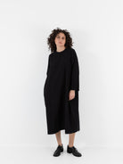 SCHA Dress with Collar in Black - Worthwhile