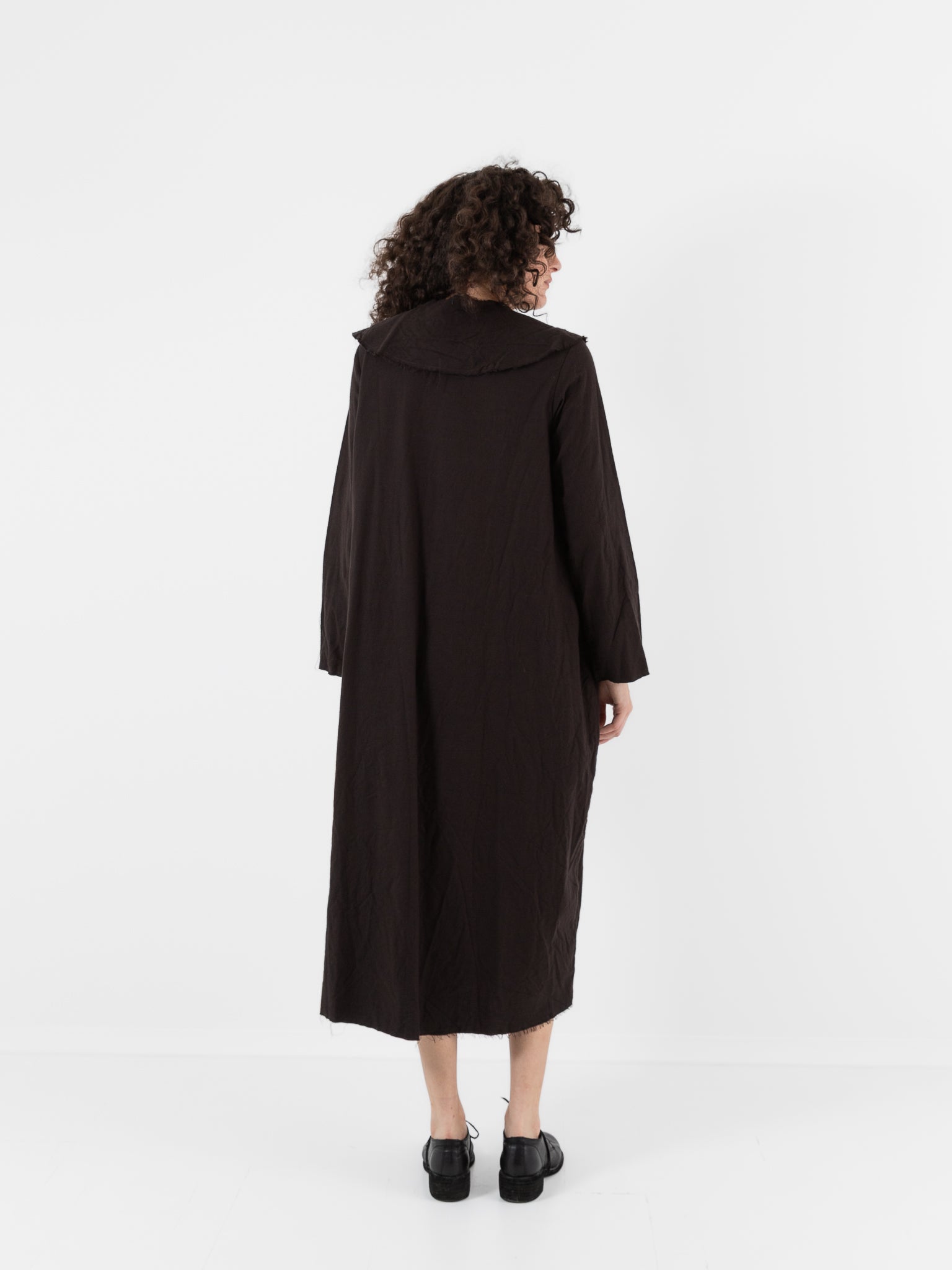 SCHA Dress with Collar in Bitter Chocolate - Worthwhile