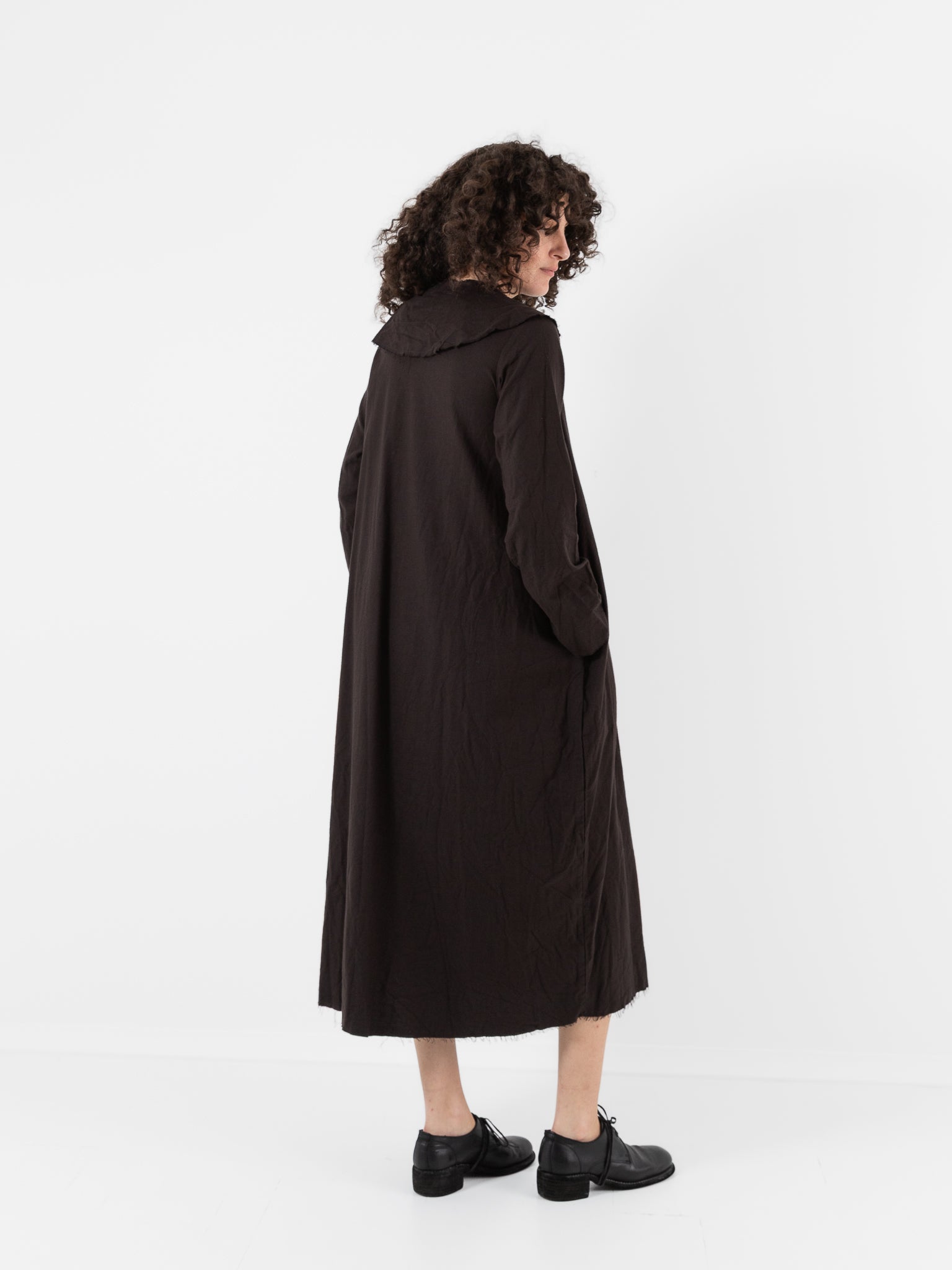 SCHA Dress with Collar in Bitter Chocolate - Worthwhile