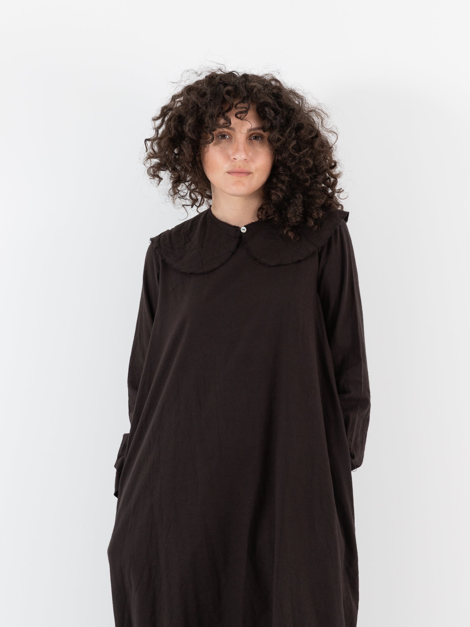 SCHA Dress with Collar in Bitter Chocolate - Worthwhile