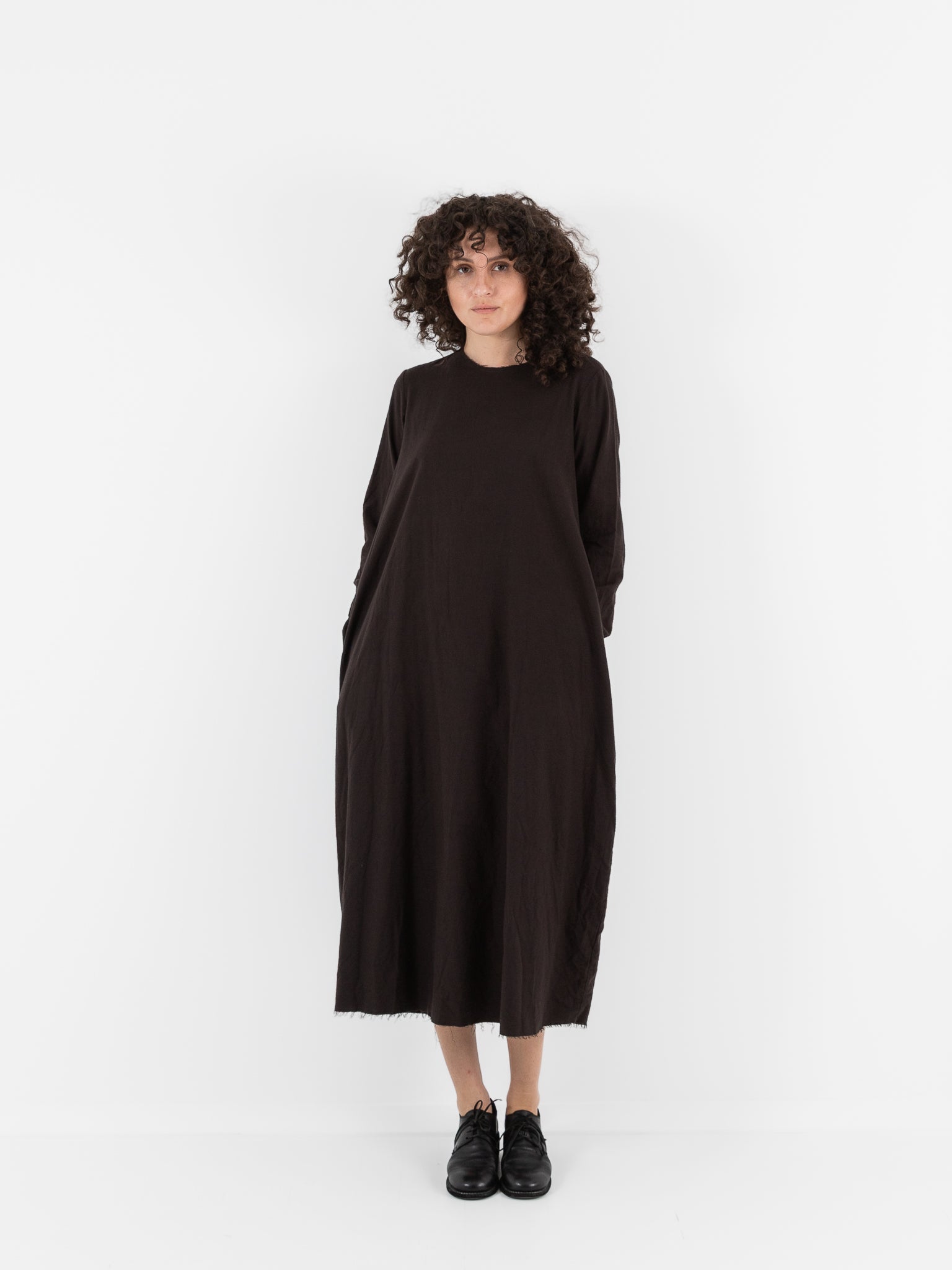 SCHA Dress with Collar in Bitter Chocolate - Worthwhile