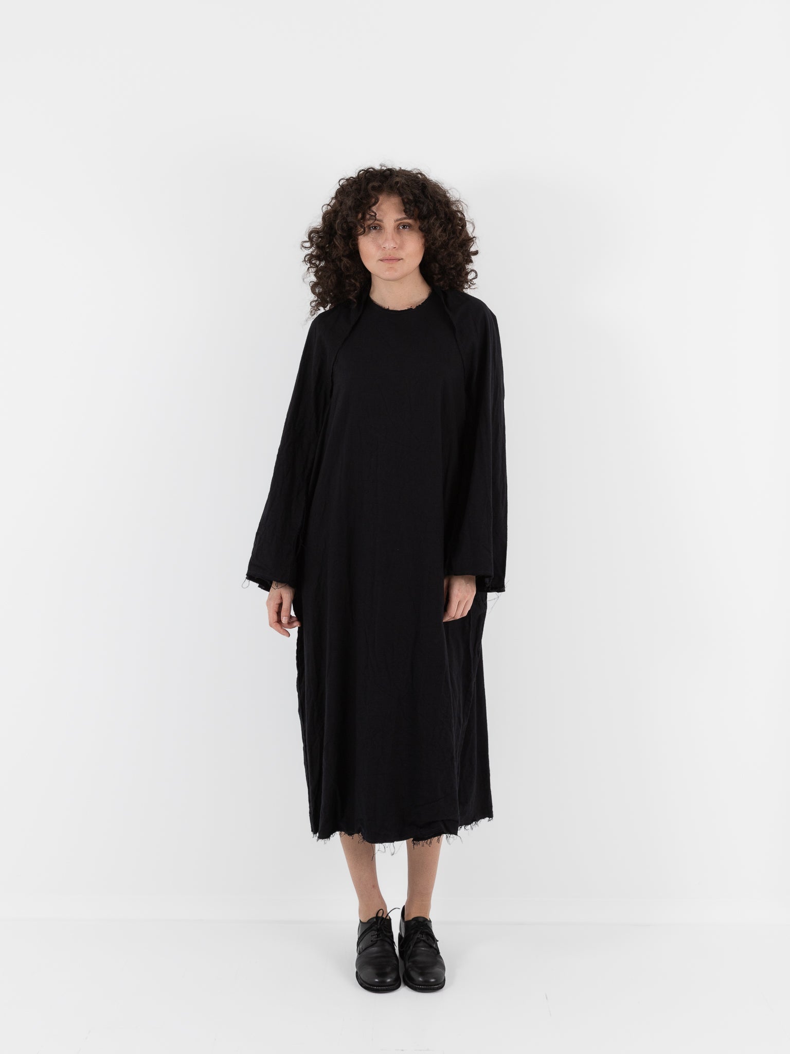 SCHA Dress with Sleeve Scarf in Black - Worthwhile