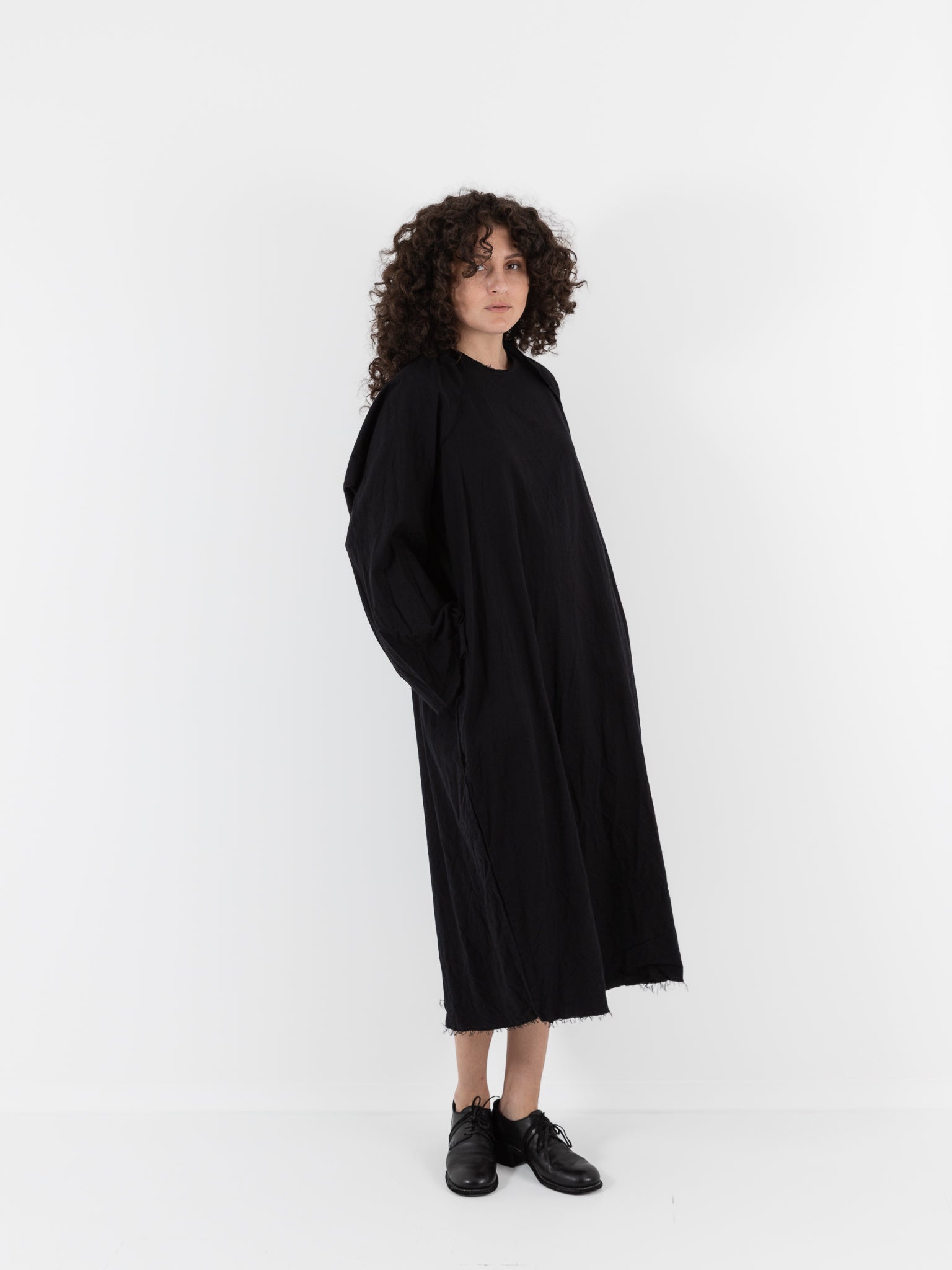 SCHA Dress with Sleeve Scarf in Black - Worthwhile