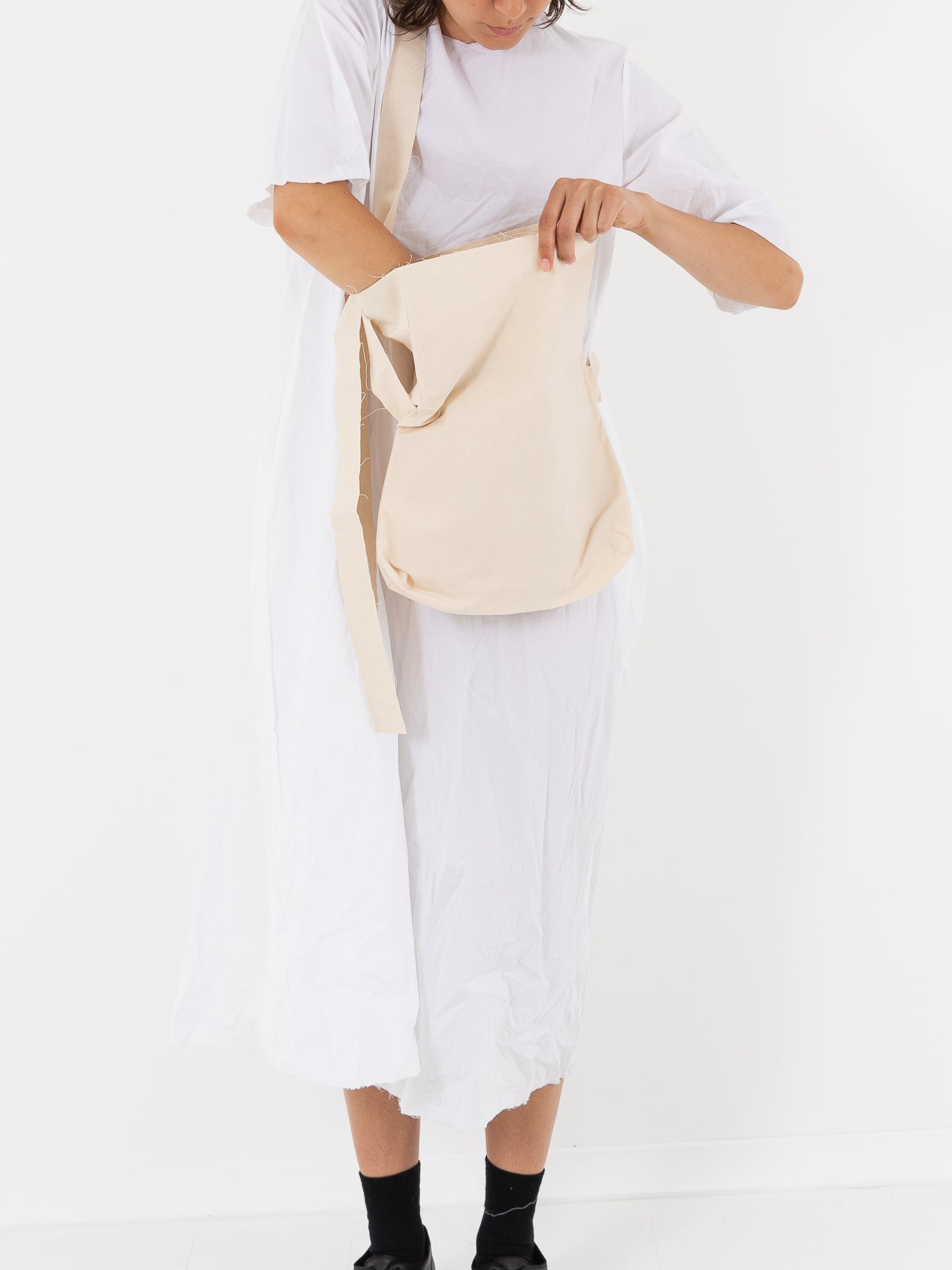 SCHA Small Shoulder Bag, Ecru - Worthwhile, Inc.