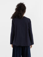 SCHA Open Front Flower Collier Top in Navy - SCHA at Worthwhile - shop TOP