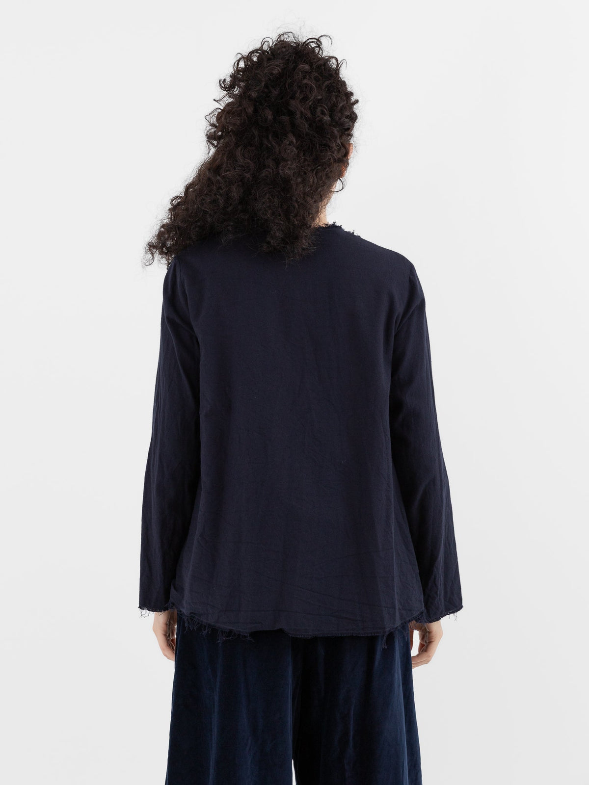 SCHA Open Front Flower Collier Top in Navy - SCHA at Worthwhile - shop TOP